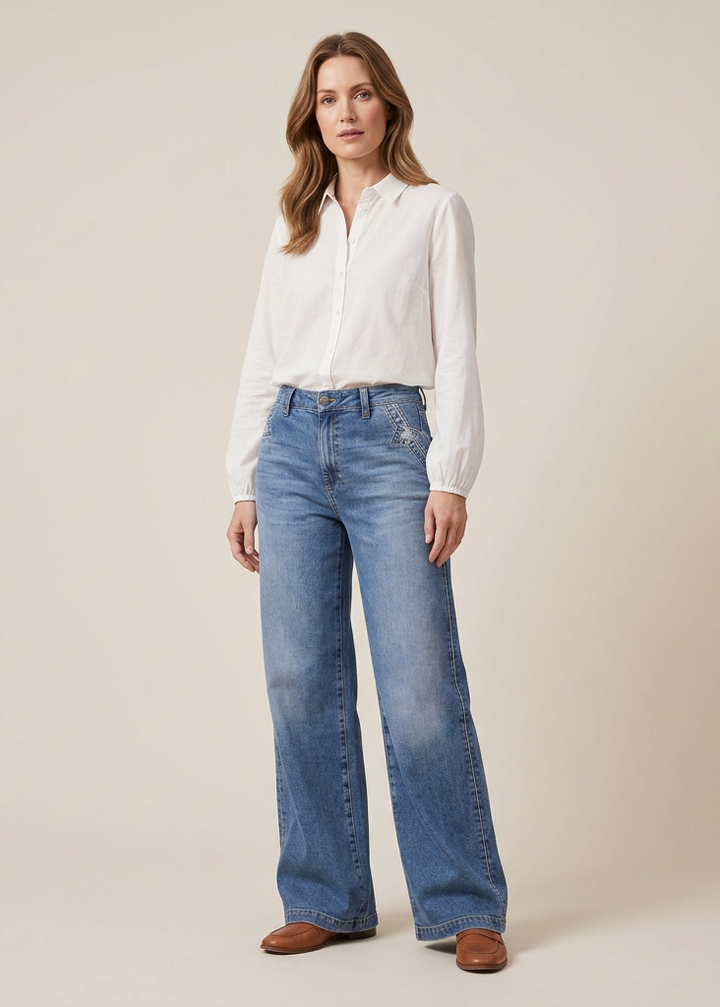 Paula | High Waisted Wide Leg Jeans with Effortless Fit