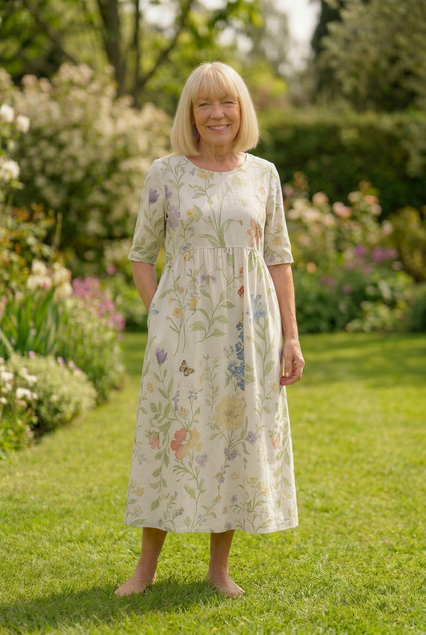 Eliza | Relaxed Midi Dress - Effortless Elegance, Everyday Comfort White