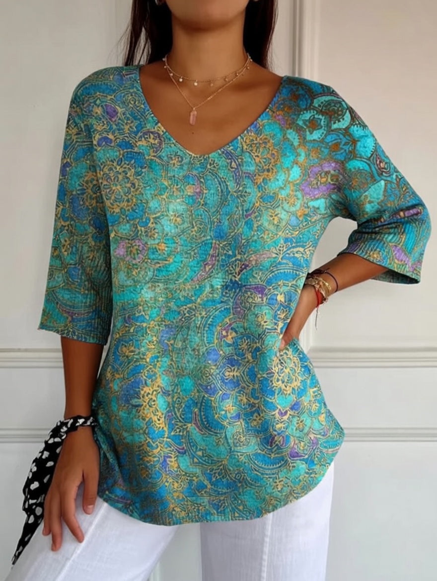 Bérangère | Elegant Blouse with Refined Print
