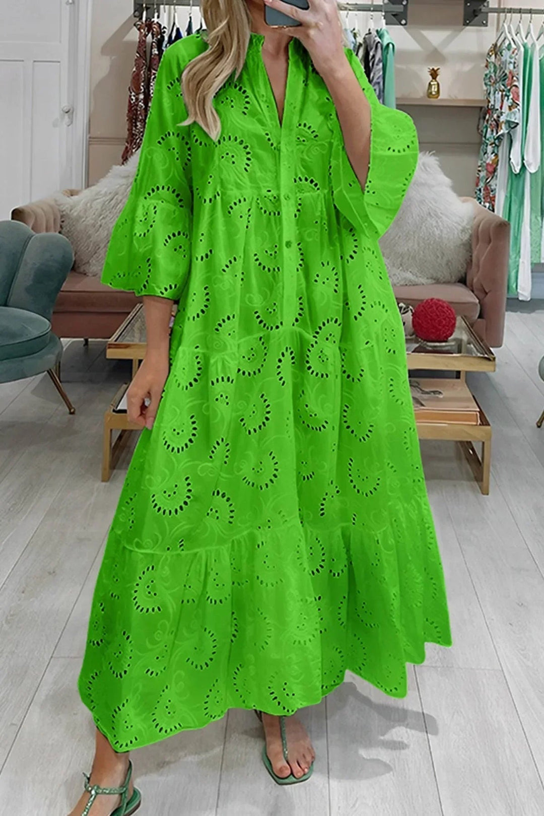Gina | Long Dress With V-Neck