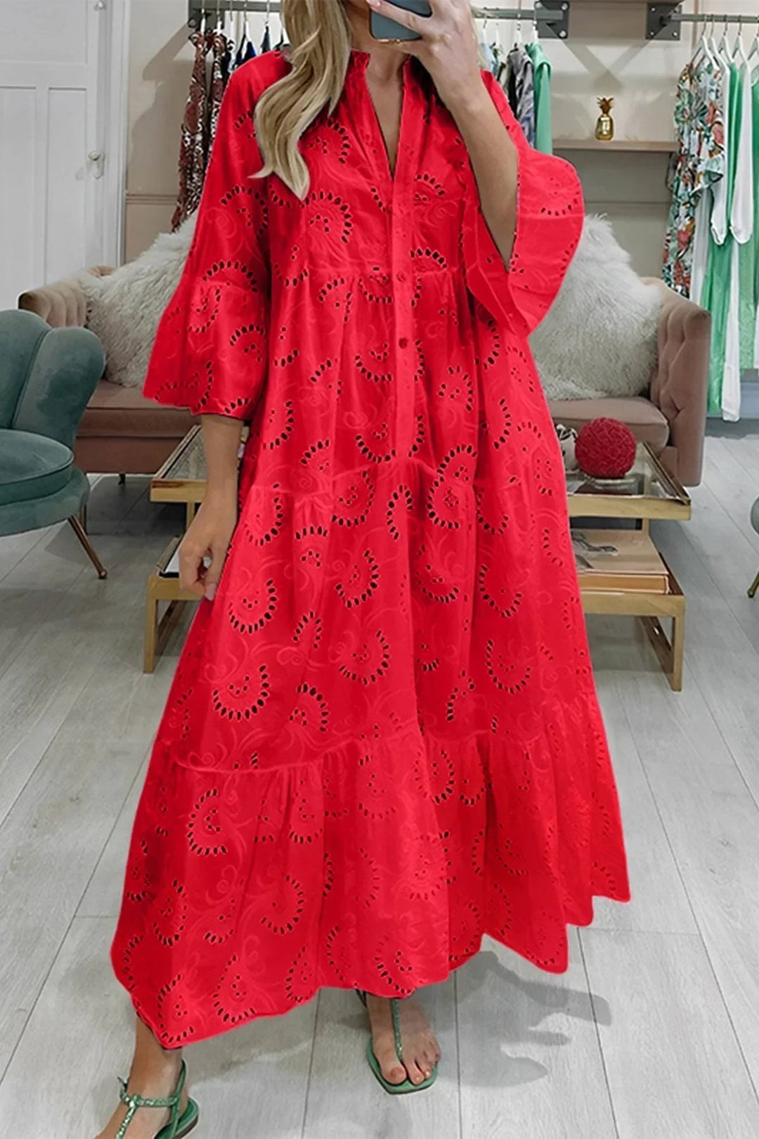 Gina | Long Dress With V-Neck