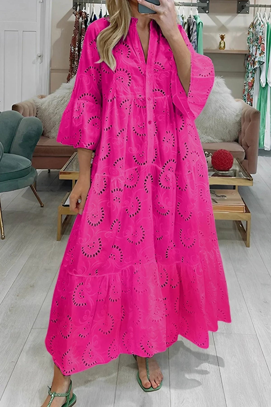 Gina | Long Dress With V-Neck